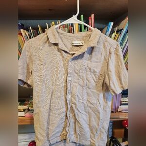 Abercrombie Boys Tan 9/10 Shirt Linen Viscose